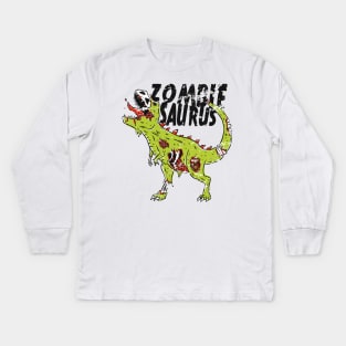 Zombiesaurus T rex Dinosaur Clothing Gifts. Funny Zombie Saurus Vintage Style Kids Long Sleeve T-Shirt